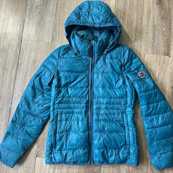 Women’s Blue Abercrombie & Fitch Packable Jacket with Removable Hood – Size XS - Picture 1 of 9
